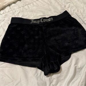 Juicy Couture Black Velour Pajama Shorts NWOT